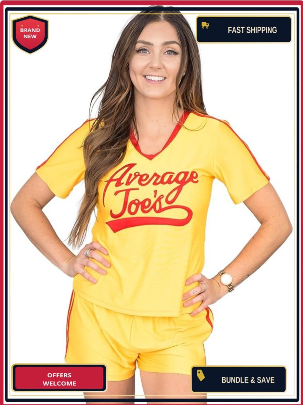 Dodgeball Costume Jersey Shorts Set Women Halloween Cosplay Outfit